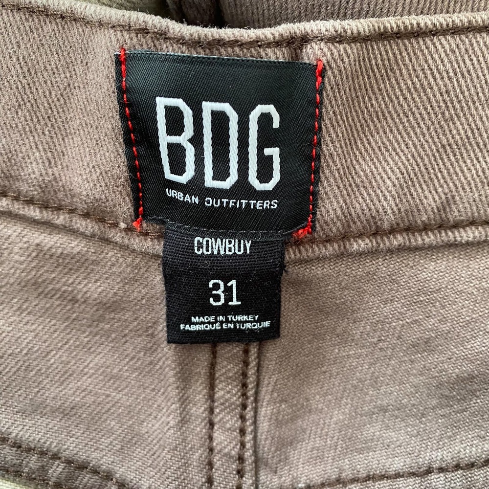 New BDG Urban Outfitters Patchwork Cowboy Jean Denim Brown/Cream Women's Size 31 - Picture 6 of 7